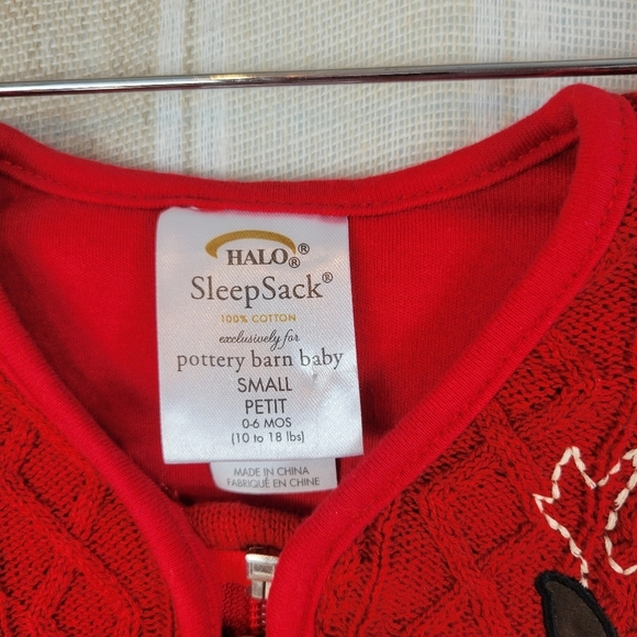 Halo Sleepsack Pottery Barn Kids 100% Cotton Cableknit Red Size Small 0-6 Months - Picture 4 of 7